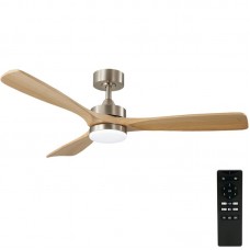 Ανεμιστήρας Οροφής LED CCT 3200lm 35W Με 3 Πτερύγια Remote Control Σατινέ-Δρυς